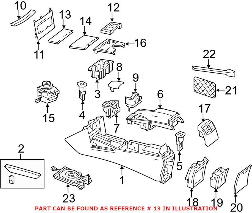 Mercedes Center Console Cover (Code 731) 2126800517