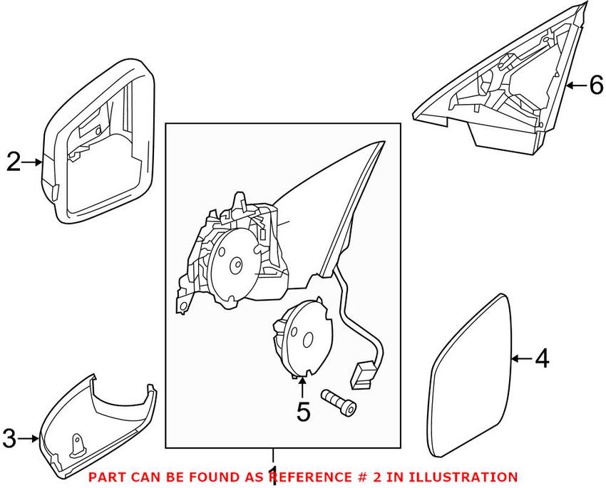 Mercedes Side Mirror Cover - Driver Side (Silver Iridium) 21281067009775