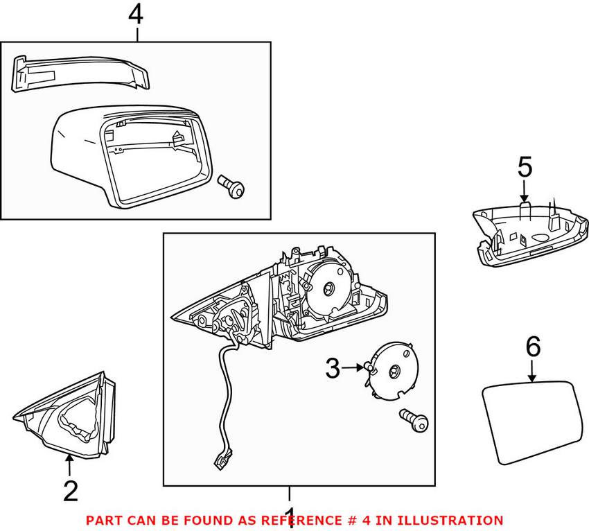 Mercedes Side Mirror Cover - Driver Side (Palladium Silver) 21281067009792