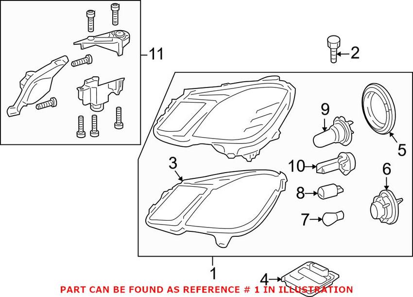 Mercedes Headlight Assembly - Driver Side (Xenon) 2128201139