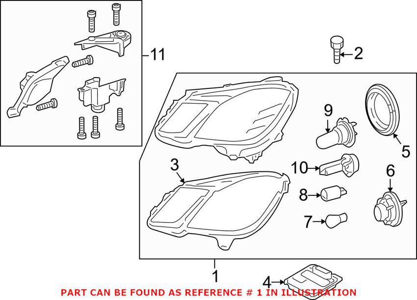 Mercedes Headlight Assembly - Passenger Side (Xenon) 2128201239