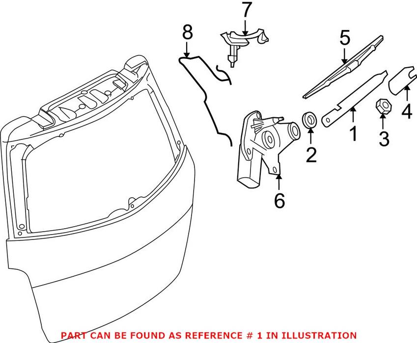 Mercedes Windshield Wiper Arm - Rear 2128201244