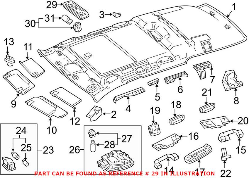 Mercedes Dome Light 21282050019051