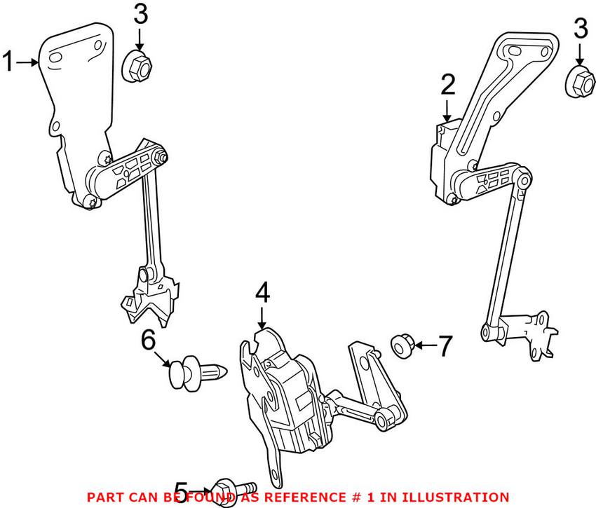 Mercedes Headlight Level Sensor - Front Driver Left 2129050103