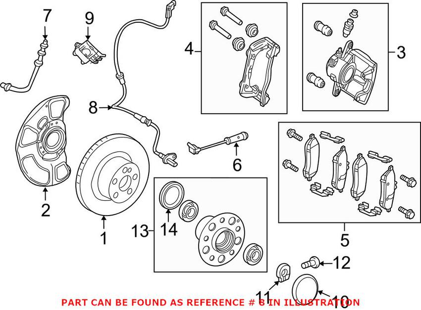 Mercedes ABS Wheel Speed Sensor - Front Passenger Right 2129053403