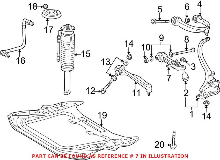 Mercedes Control Arm - Front Lower Rearward 2153300707