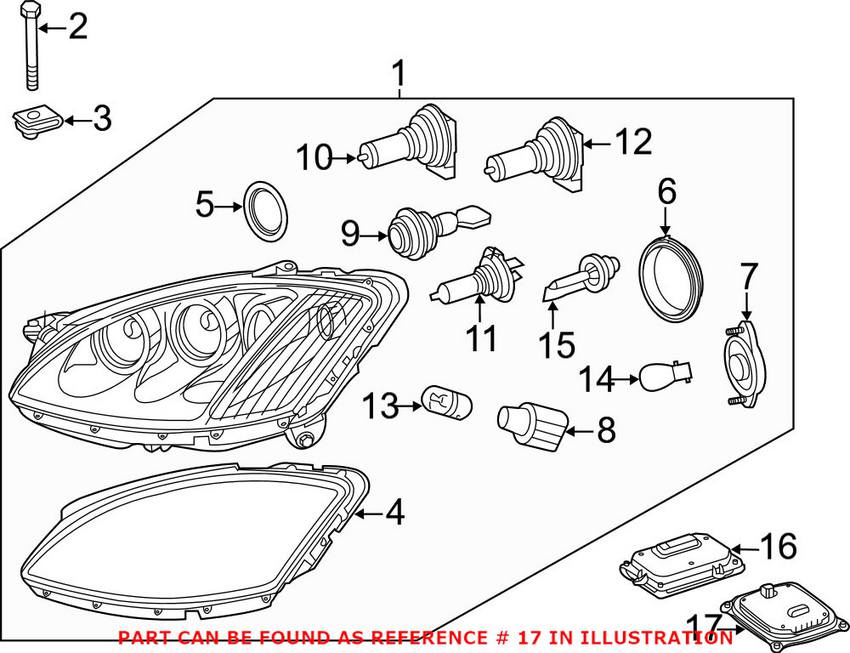 Mercedes High Intensity Discharge Headlight Control Module - Front 2168203789