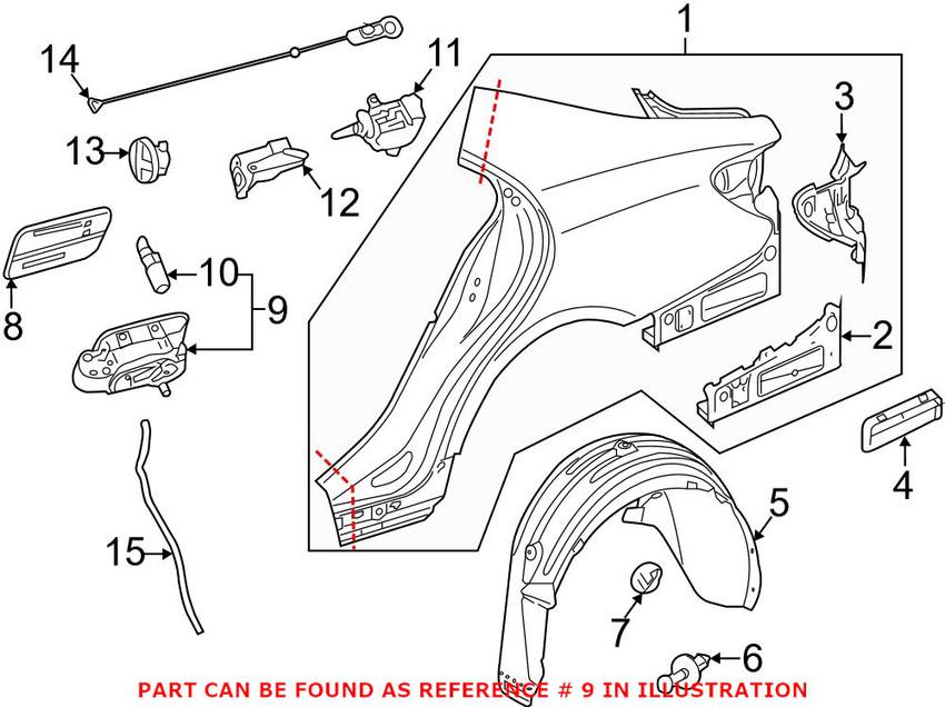 Mercedes Fuel Filler Housing - Rear 2186300067