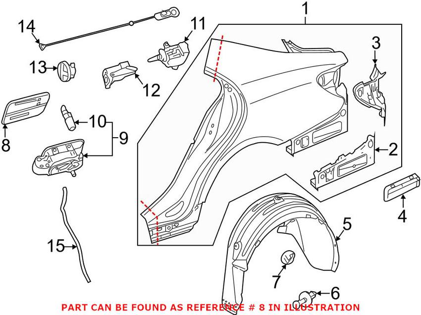 Mercedes Fuel Filler Door - Rear 2187570006