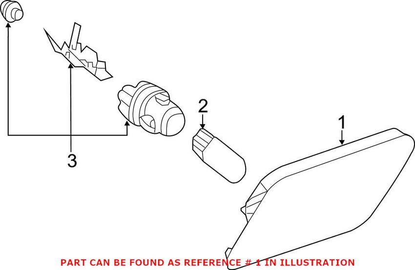 Mercedes Side Marker Light - Front Driver Left 2188200121