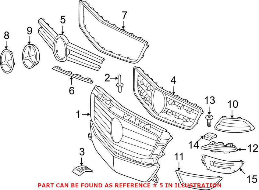 Mercedes Grille Insert - Center 2188851323