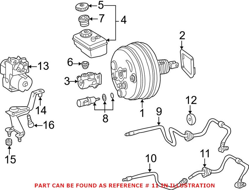 Mercedes Power Brake Booster Line