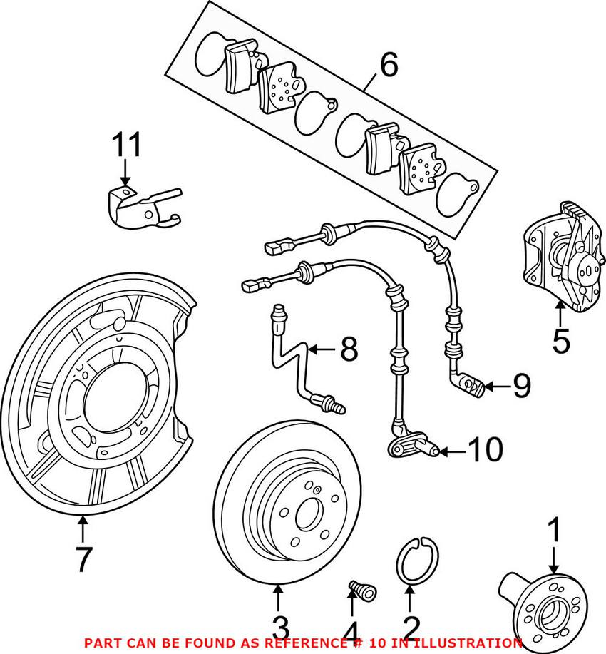 Mercedes ABS Wheel Speed Sensor - Rear Passenger Side 220540051764