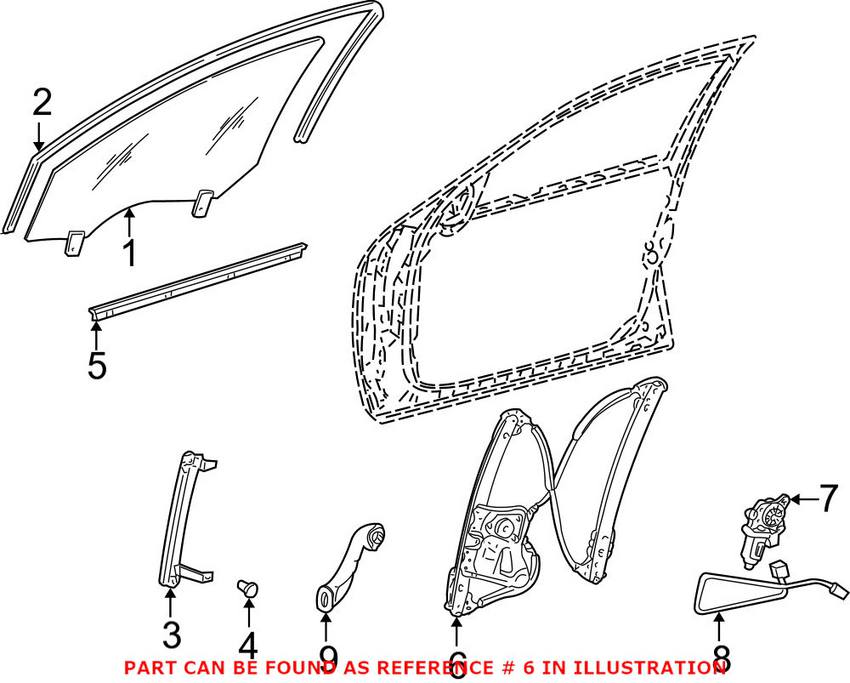 Mercedes Window Regulator - Front Driver Side 2207200346