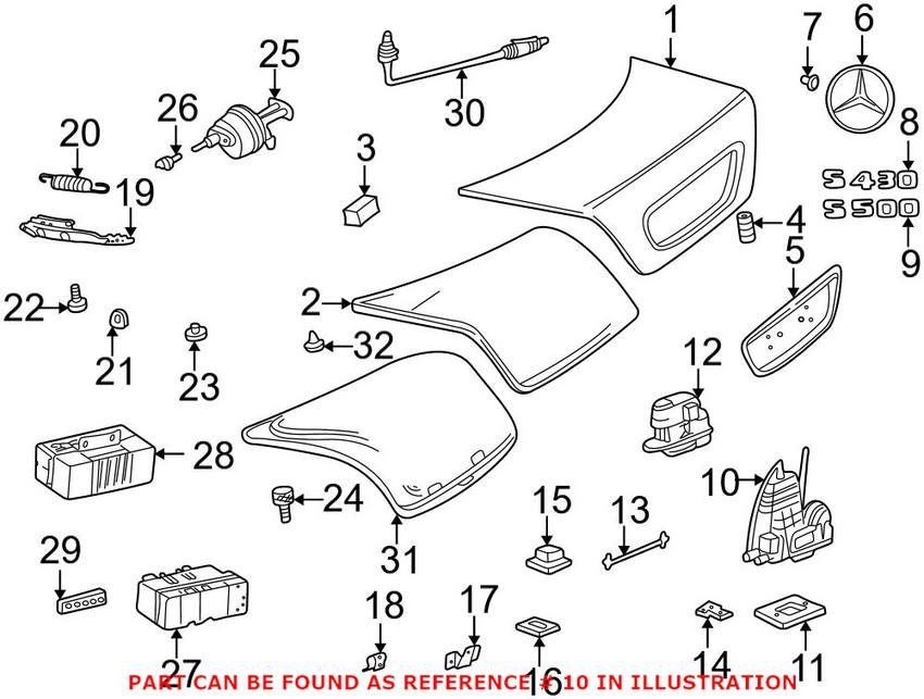 Mercedes Trunk Lock Assembly 2207500684