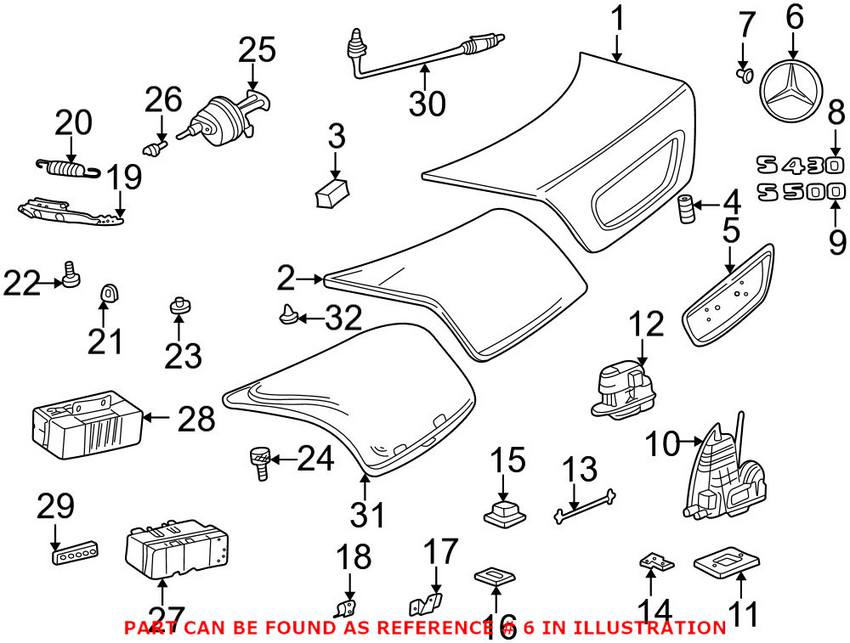 Mercedes Emblem - Rear (Star) 2207580058