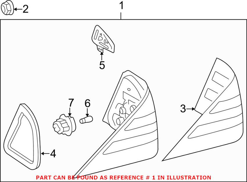 Mercedes Tail Light Assembly - Driver Side Outer 2208200164