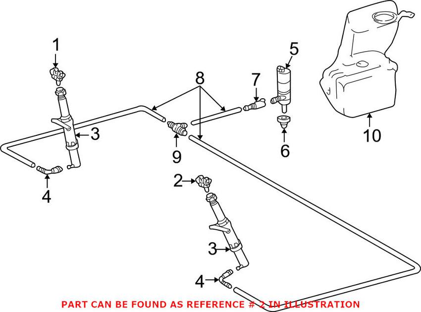 Mercedes Headlight Washer Nozzle - Driver Side 2208601547