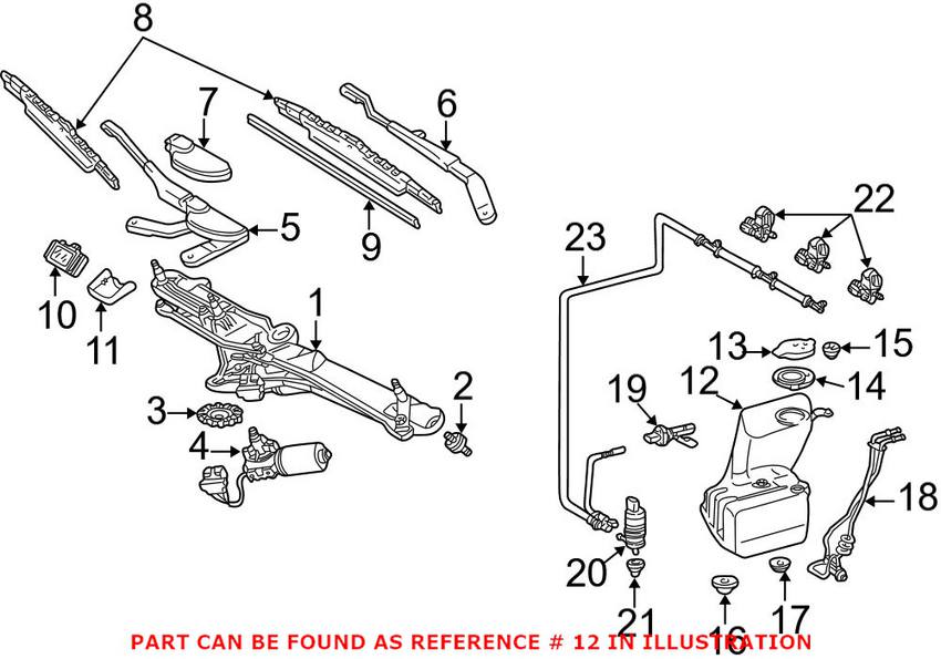 Mercedes Windshield Washer Fluid Reservoir 2208690020