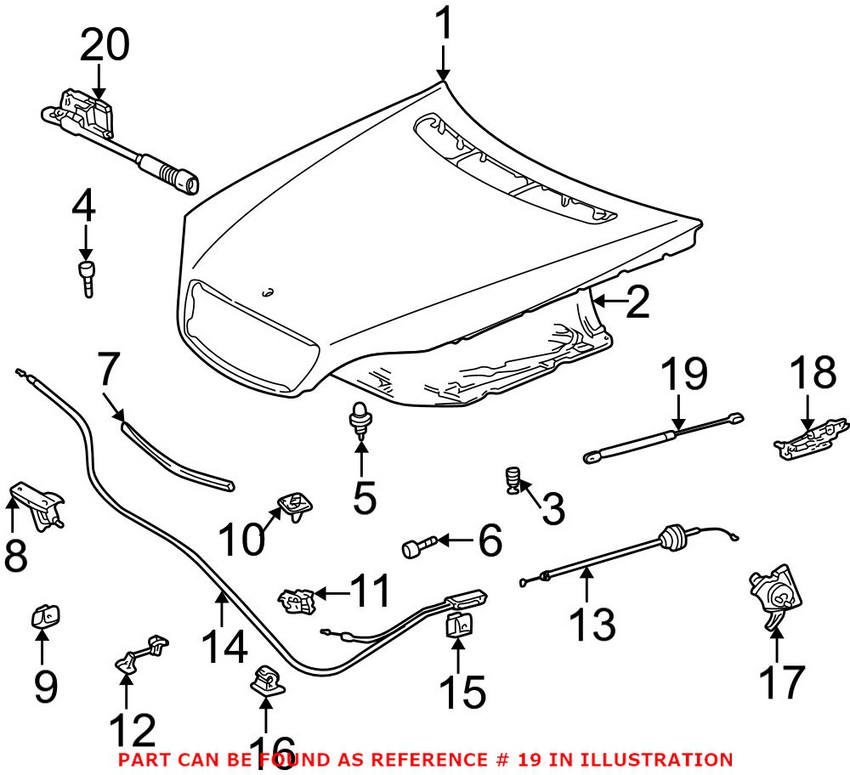 Mercedes Hood Lift Support 2208800329