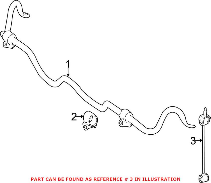 Mercedes Sway Bar End Link - Rear Driver Side 2213201989