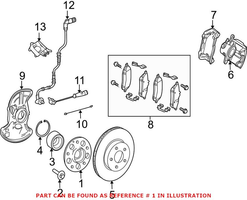 Mercedes Wheel Hub - Front 2213370245