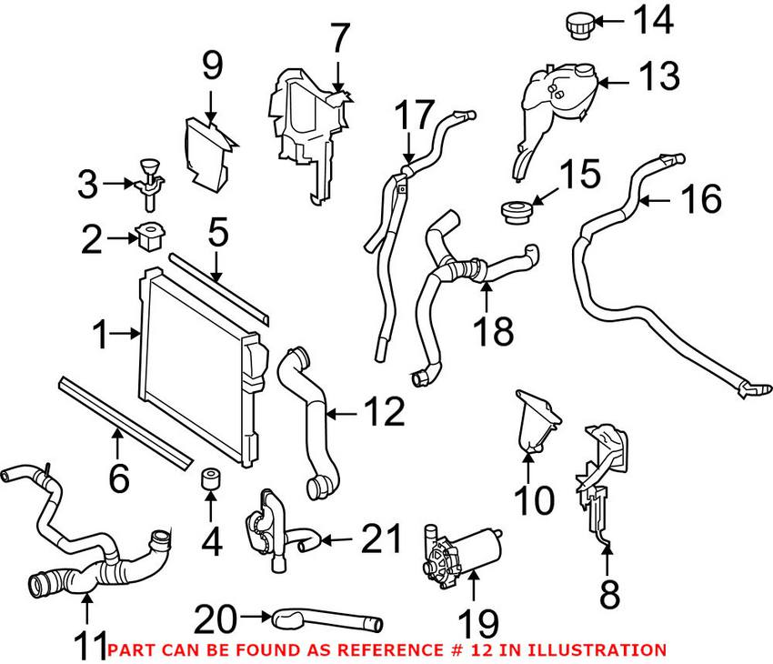 Mercedes Engine Coolant Hose - Upper 2215011884