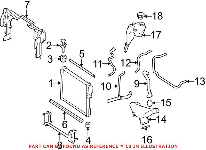 Mercedes Engine Coolant Hose 2215016884