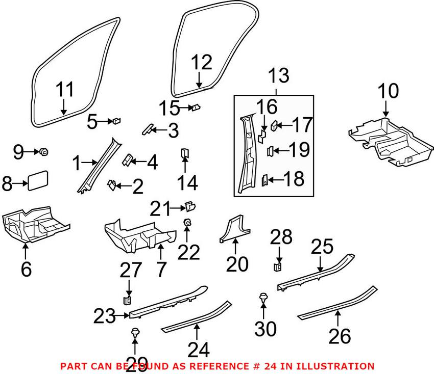 Mercedes Door Sill Cover - Front Passenger Side 2216800435