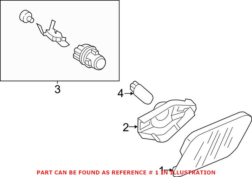 Mercedes Turn Signal Light Lens - Passenger Side 2218200621