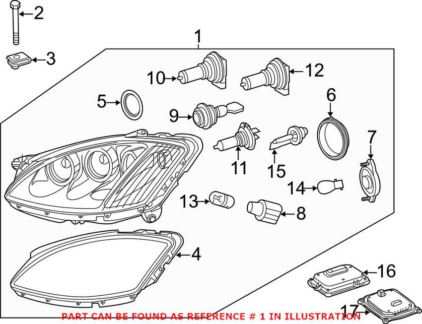 Mercedes Headlight - Front Passenger Right 2218202059