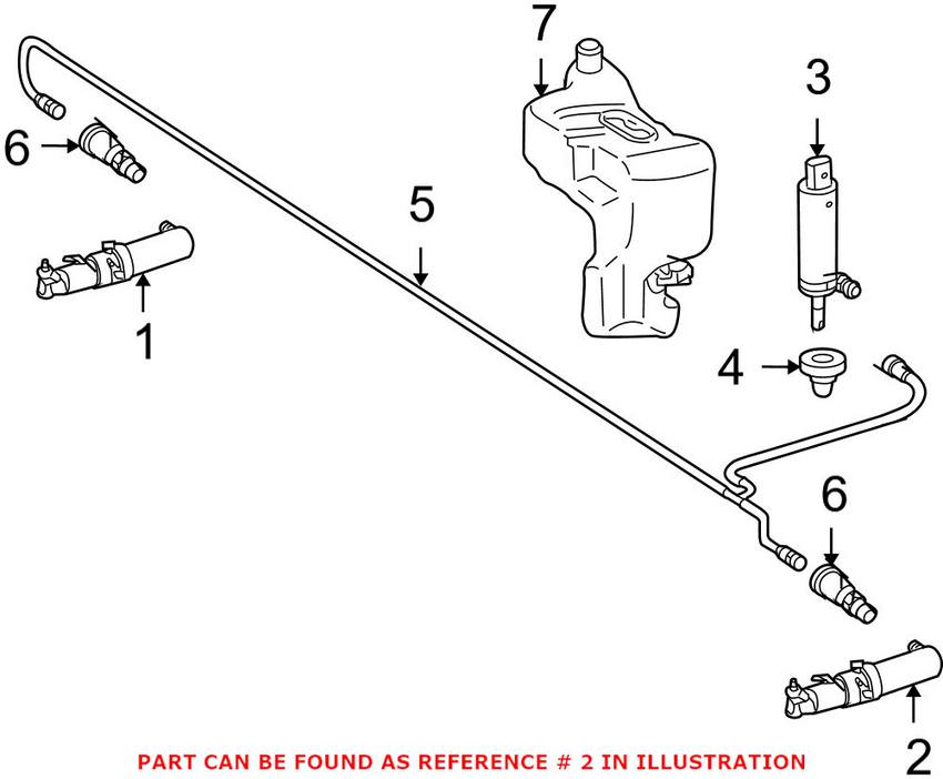 Mercedes Headlight Washer Nozzle - Driver Side (Double Nozzle) 2218601347