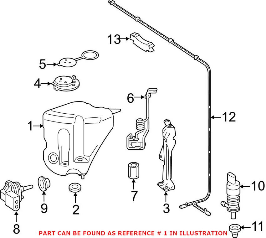 Mercedes Windshield Washer Reservoir 2218691020