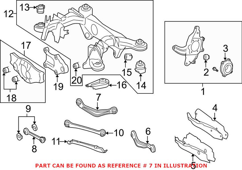 Mercedes Suspension Control Arm - Rear Passenger Right 2223500292