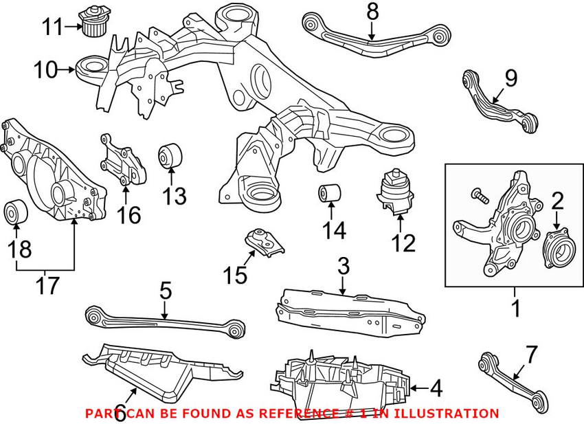 Mercedes Suspension Knuckle - Rear Driver Left 2223500941