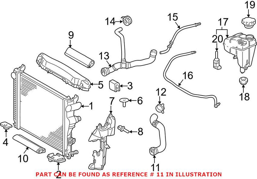 Mercedes Engine Coolant Hose - Upper 2305013382