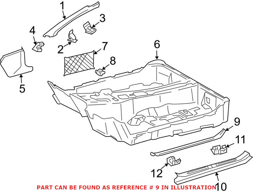 Mercedes Door Sill Cover - Driver Side (Alpaca Gray) 23068001357E94