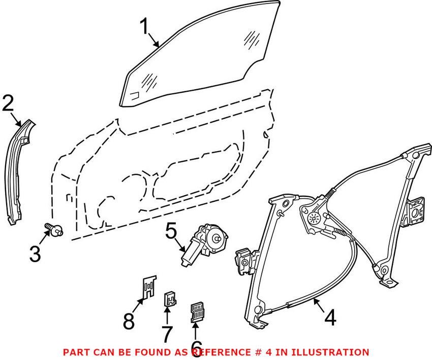 Mercedes Window Regulator - Front Passenger Side 2307200446
