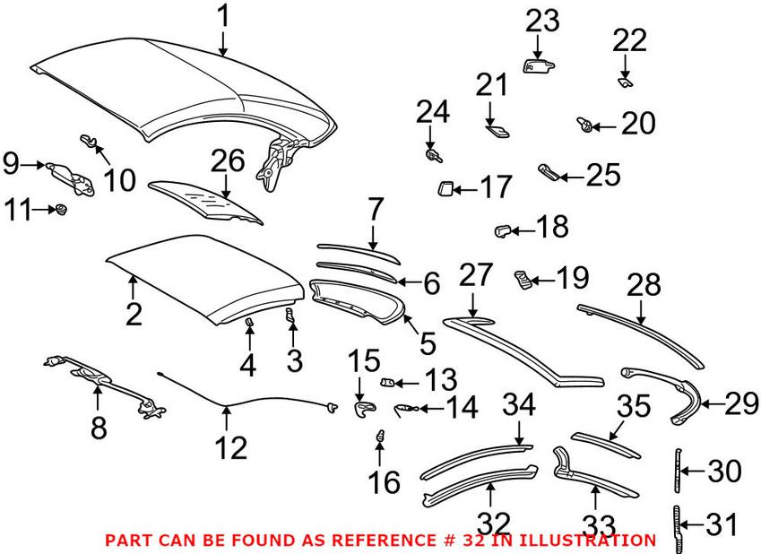 Convertible Top Seal - Passenger Side