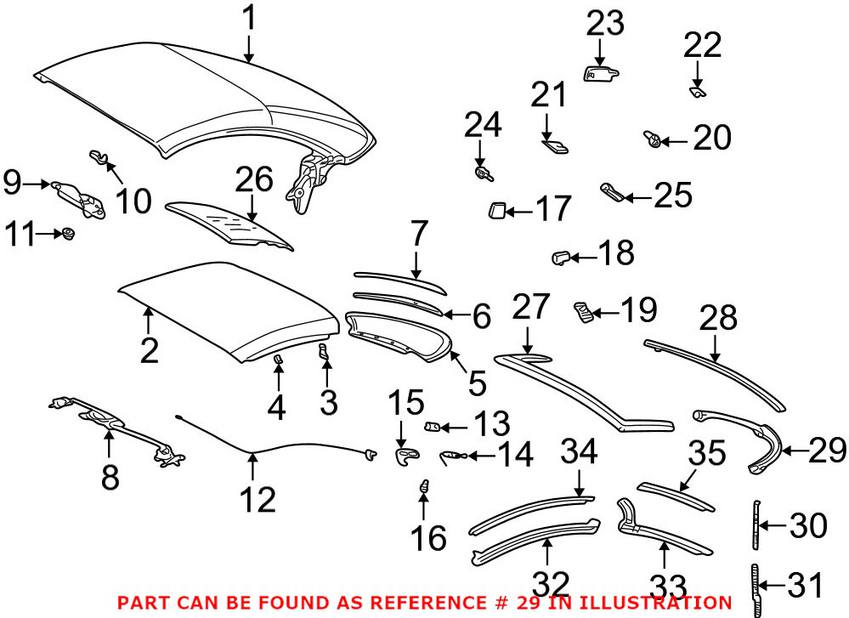 Mercedes Quarter Window Seal - Rear Driver Side (Interior) 2307902998