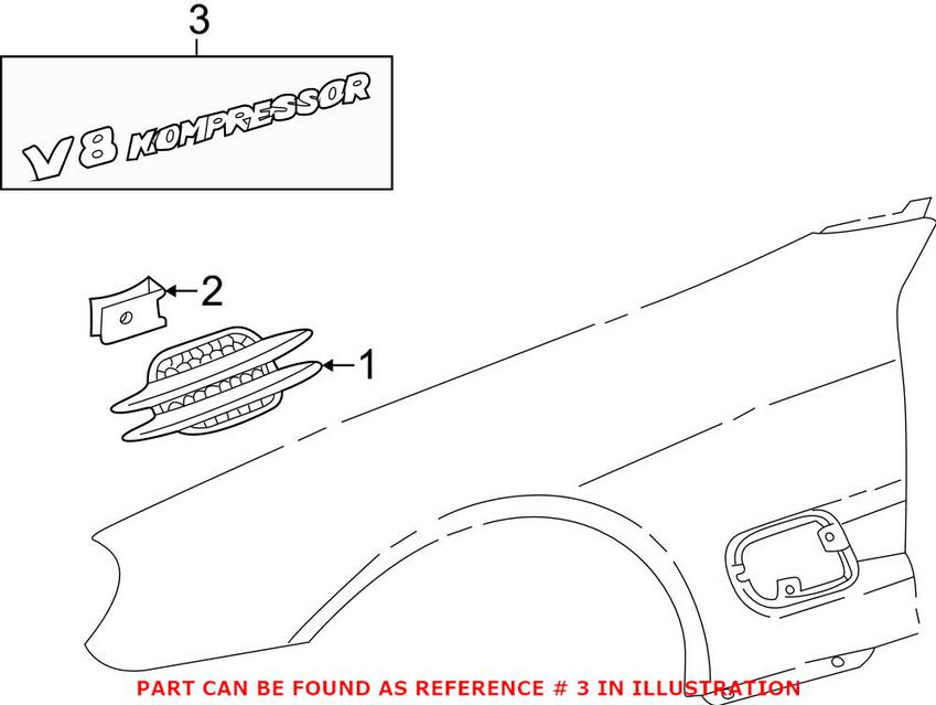 Mercedes Emblem - Fender (Kompressor) 2308171015