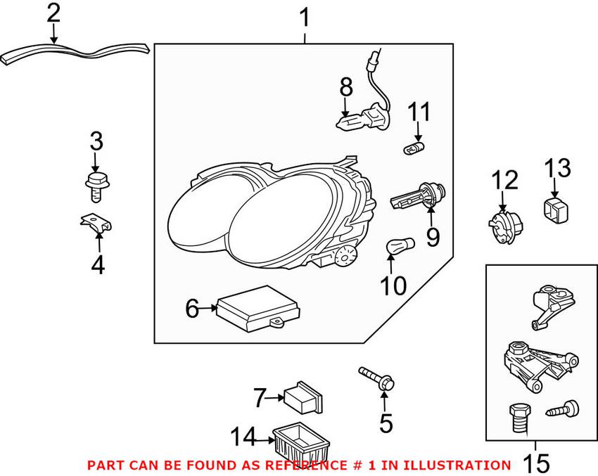 Mercedes Headlight Assembly - Driver Side (Xenon) 2308200759