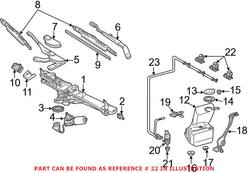 Mercedes Windshield Washer Nozzle 2308600347