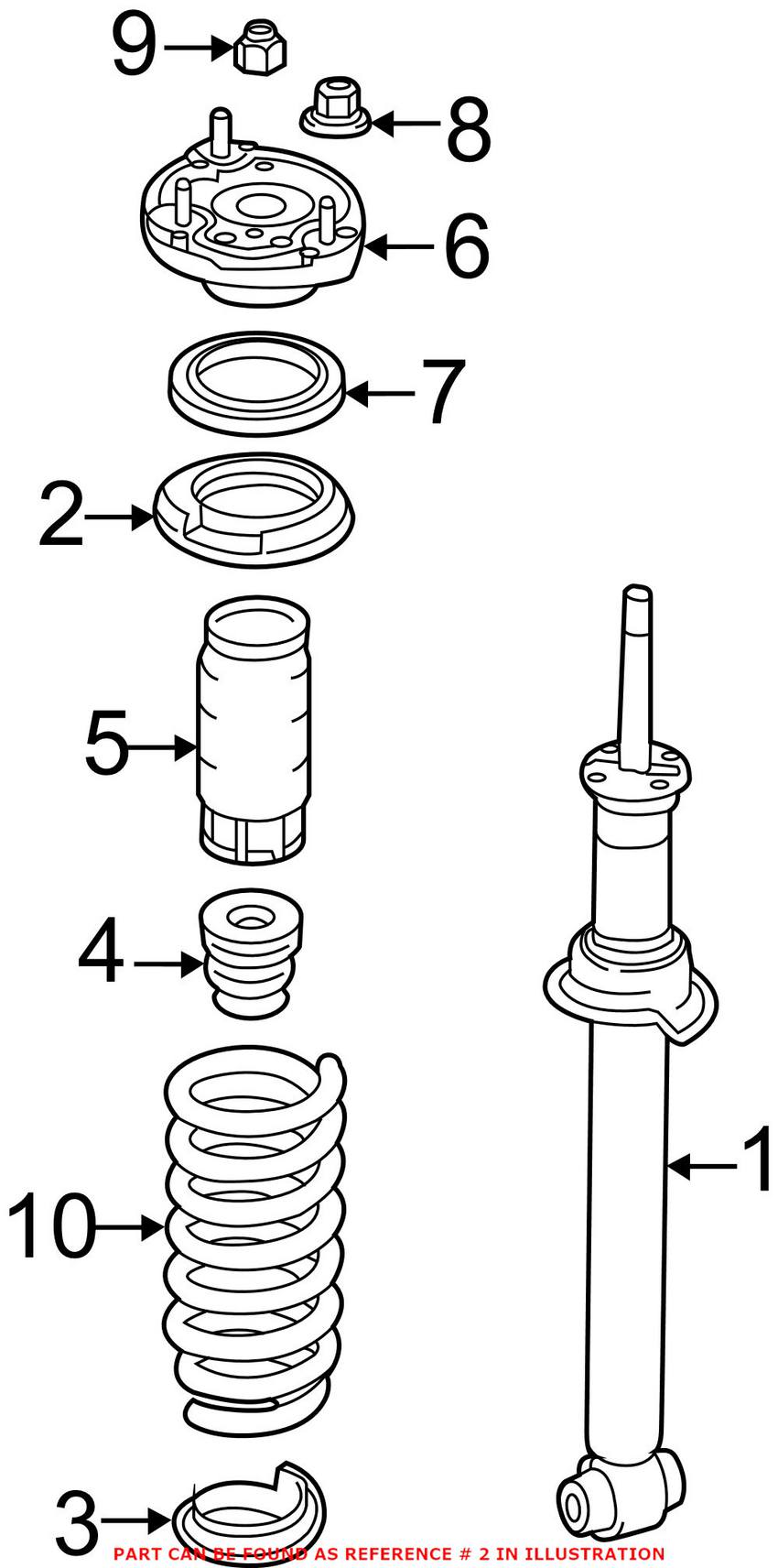 Mercedes Coil Spring Insulator - Upper 2313230267