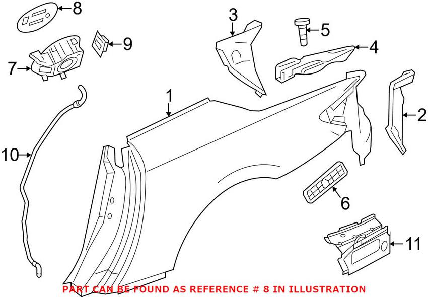 Mercedes Fuel Filler Door - Rear 2317570006