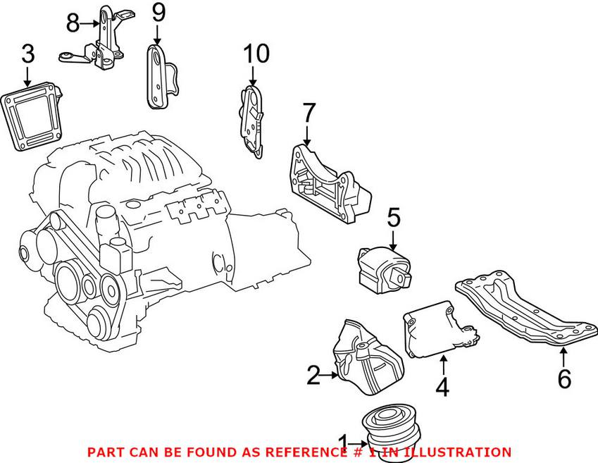 Genuine Mercedes-Benz Engine Mount (With Black Series) 2402400817