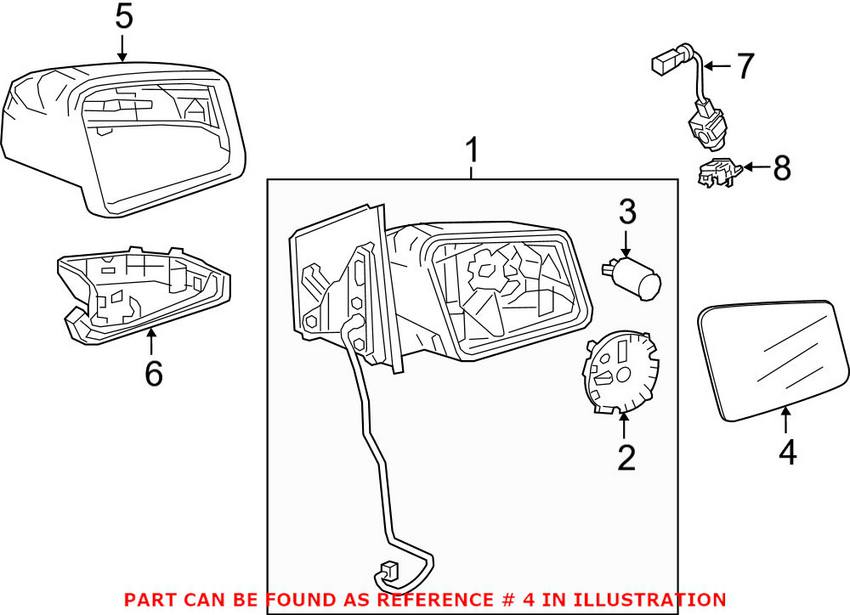 Mercedes Side Mirror Glass - Driver Side 2468101521