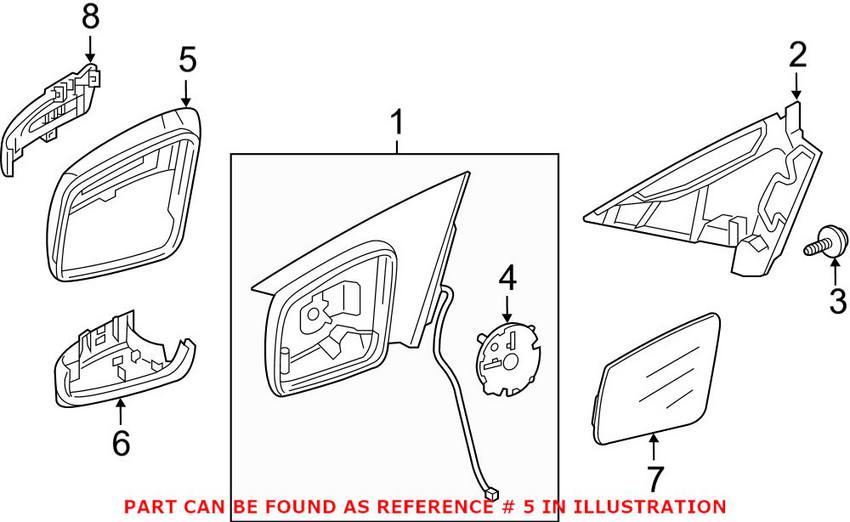 Mercedes Side Mirror Cover - Driver Side (Cirrus White) 24681101009650