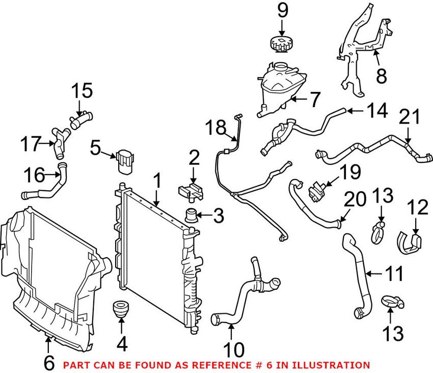 Mercedes A/C Condenser Frame Mount 2515000016