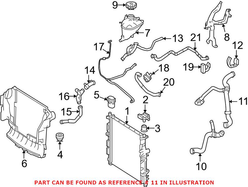 Mercedes Engine Coolant Hose (Upper) 2515002075